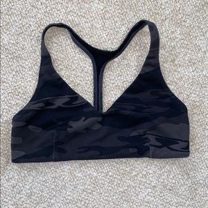 Lululemon gray camo t-back sports bra size 6